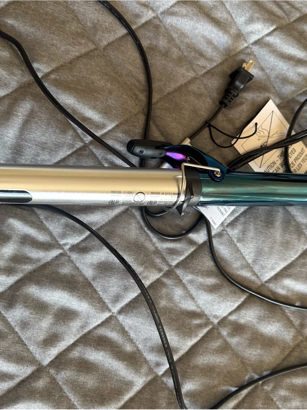 Nano Titanium XL Spring Curling Iron - Blue and Silver